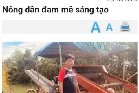 Sáng chế máy cuộn lục bình vì muốn bà con dễ dàng di chuyển trên sông